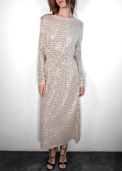 Chanel Ivory Maxi Cashmere Dress
