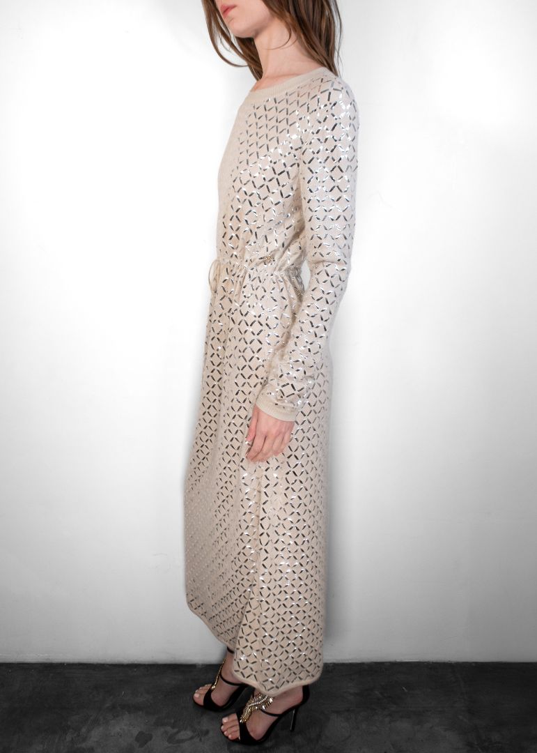 Chanel Ivory Maxi Cashmere Dress