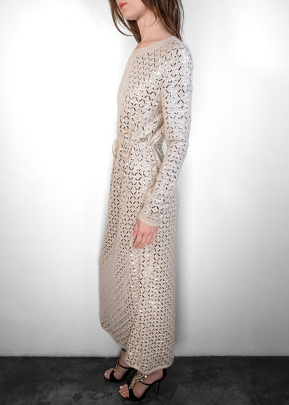 Chanel Ivory Maxi Cashmere Dress