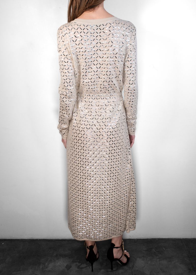 Chanel Ivory Maxi Cashmere Dress
