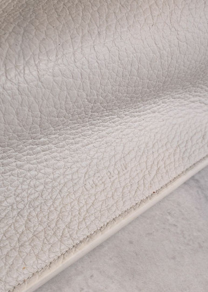 The Row White Leather Margaux Large Bag