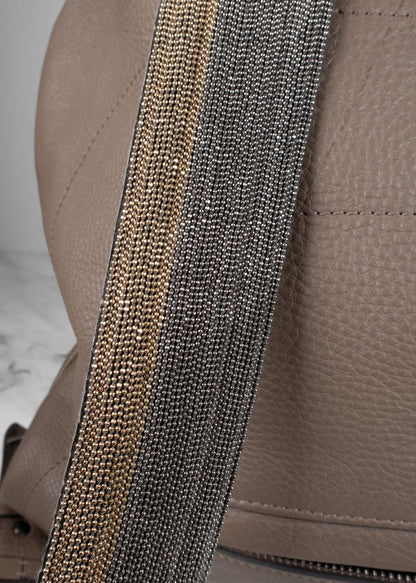 Brunello Cucinelli Taupe-grey Leather Backpack