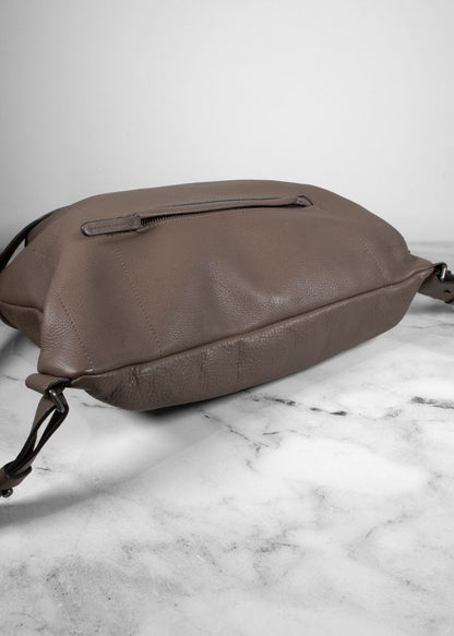 Brunello Cucinelli Taupe-grey Leather Backpack