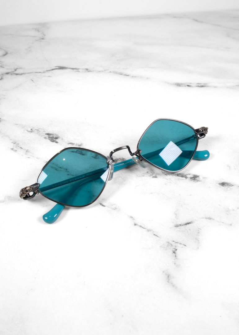 Chrome Hearts Teal Diamond Dog Sunglasses