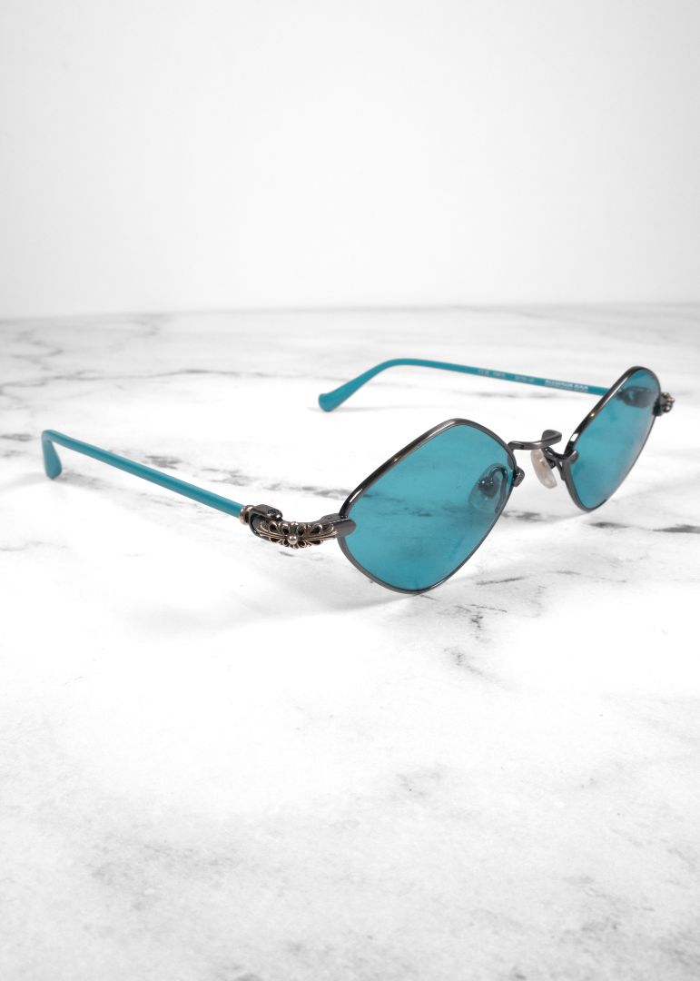 Chrome Hearts Teal Diamond Dog Sunglasses