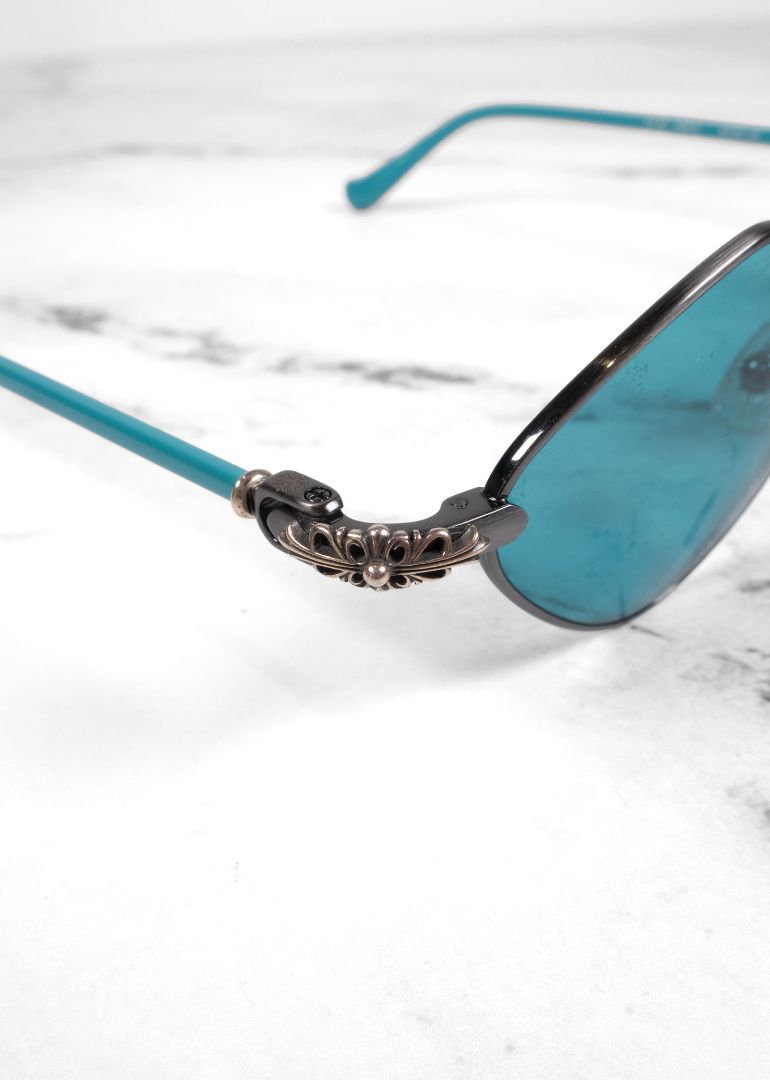 Chrome Hearts Teal Diamond Dog Sunglasses