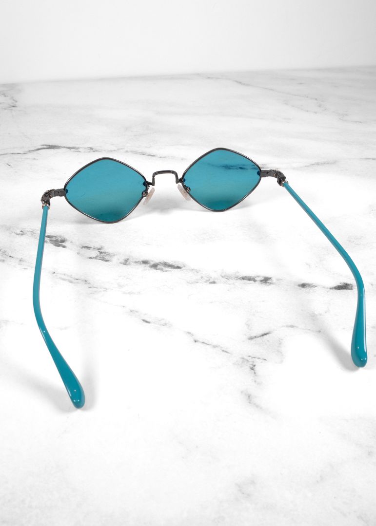 Chrome Hearts Teal Diamond Dog Sunglasses