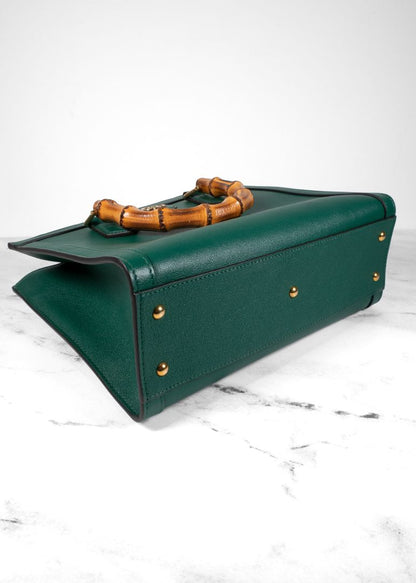 Gucci Green Diana Bamboo Small Tote Bag