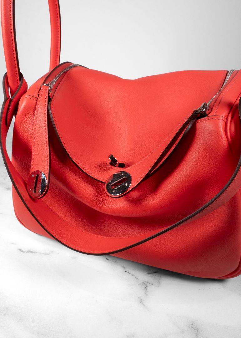 Hermes Rose Texas Lindy Bag