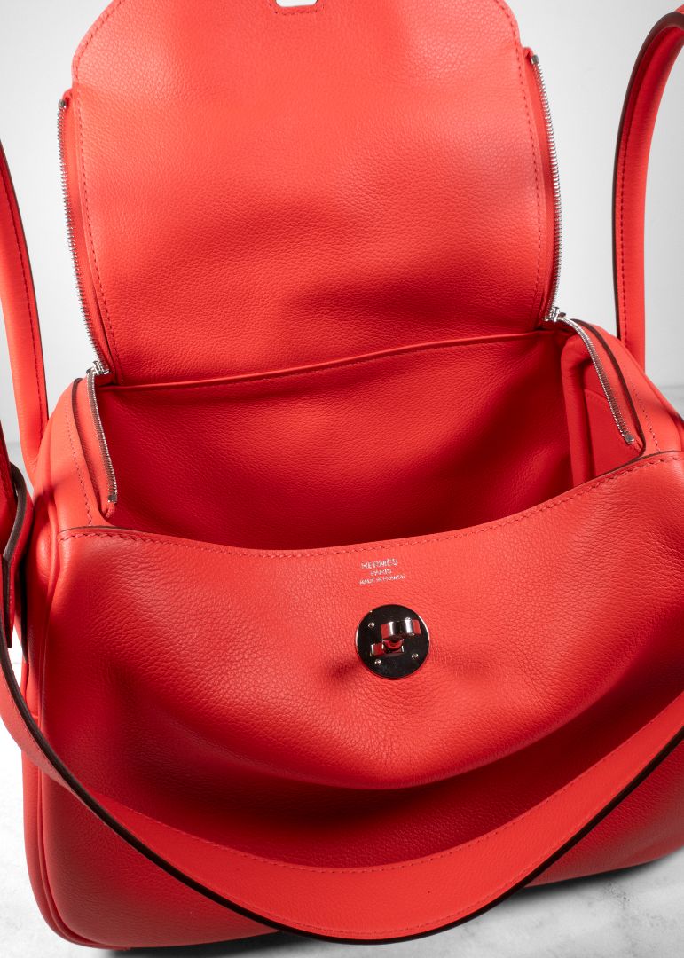 Hermes Rose Texas Lindy Bag