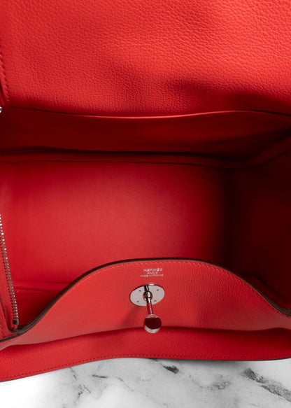 Hermes Rose Texas Lindy Bag