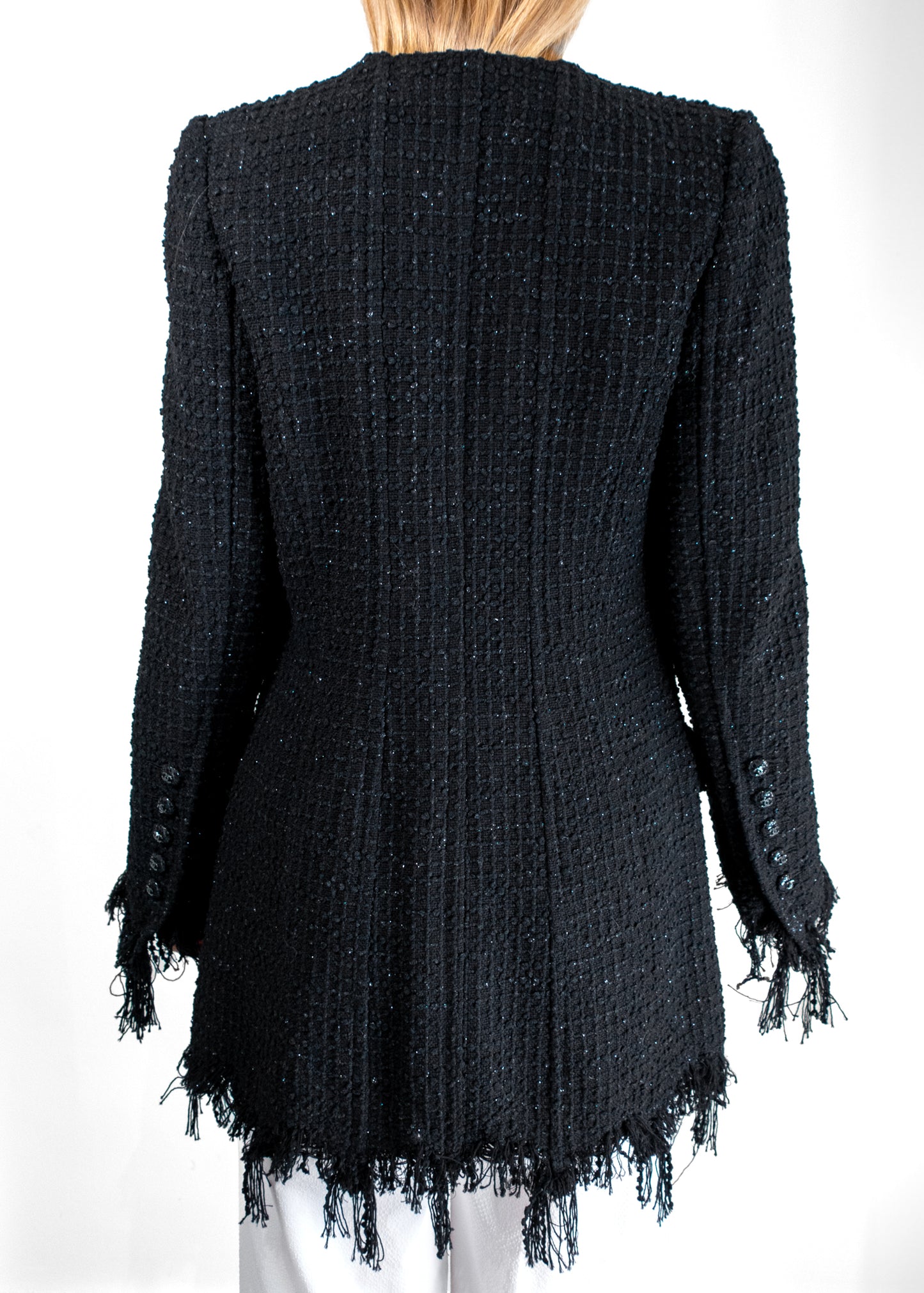 Chanel '22 Runway Tweed Fringe Jacket