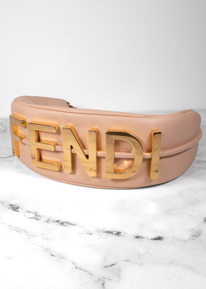 Fendi Pale Pink Leather Small Fendigraphy Shoulder Bag