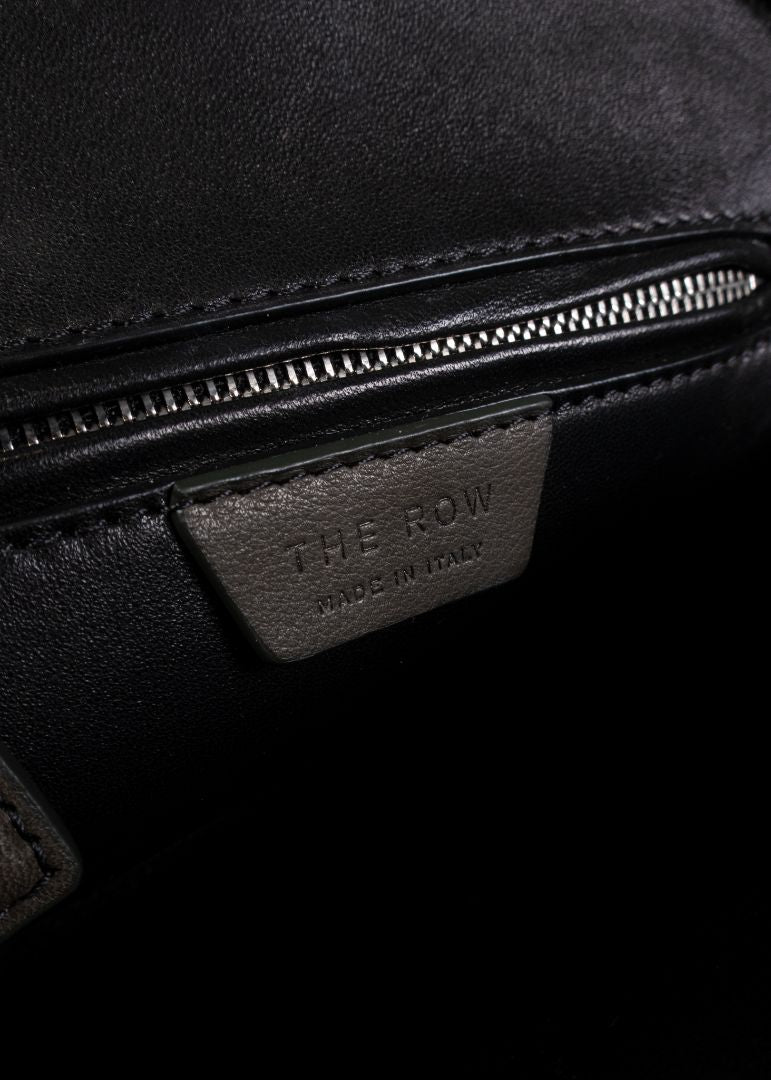 The Row Dark Olive Green Leather Mini Devon Saddle Bag