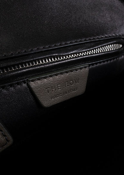 The Row Dark Olive Green Leather Mini Devon Saddle Bag