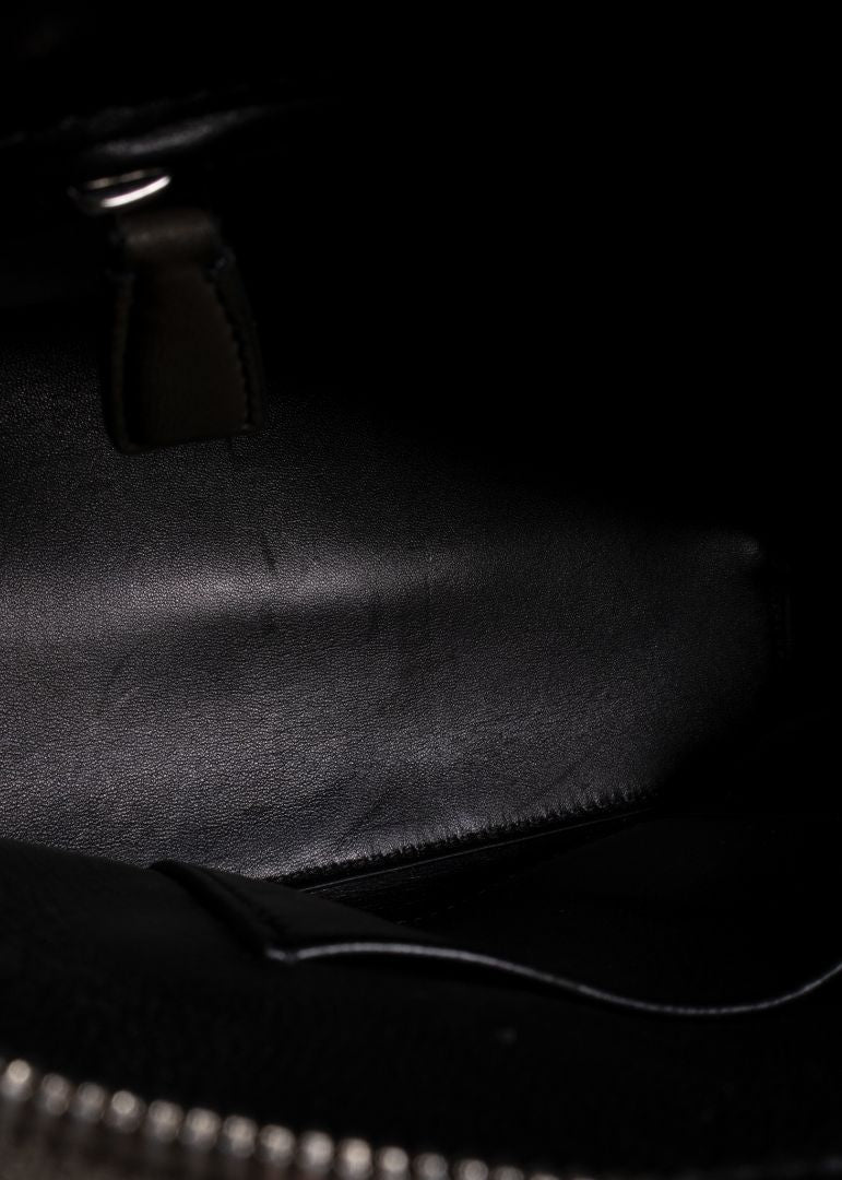 The Row Dark Olive Green Leather Mini Devon Saddle Bag