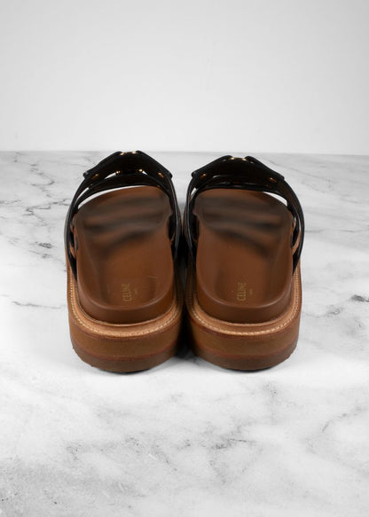 Celine Black Leather Platform Sandals