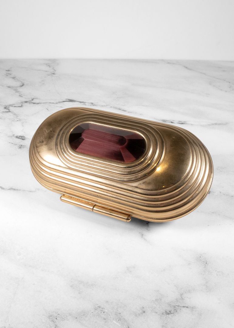 Jimmy Choo Gold Rounded Evening Clutch