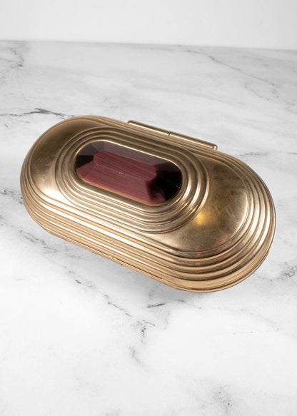 Jimmy Choo Gold Rounded Evening Clutch