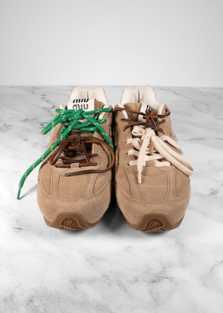 Miu Miu X New Balance Beige Suede 530 Sl Sneakers