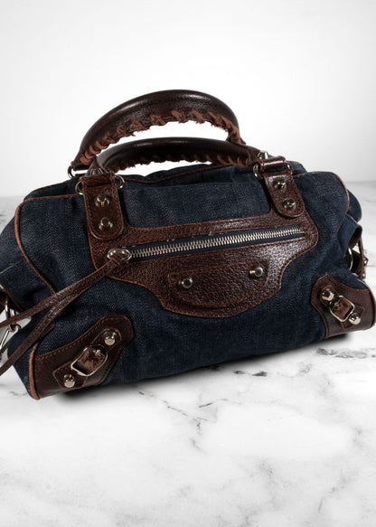 Vintage Balenciaga Dark Denim City Bag