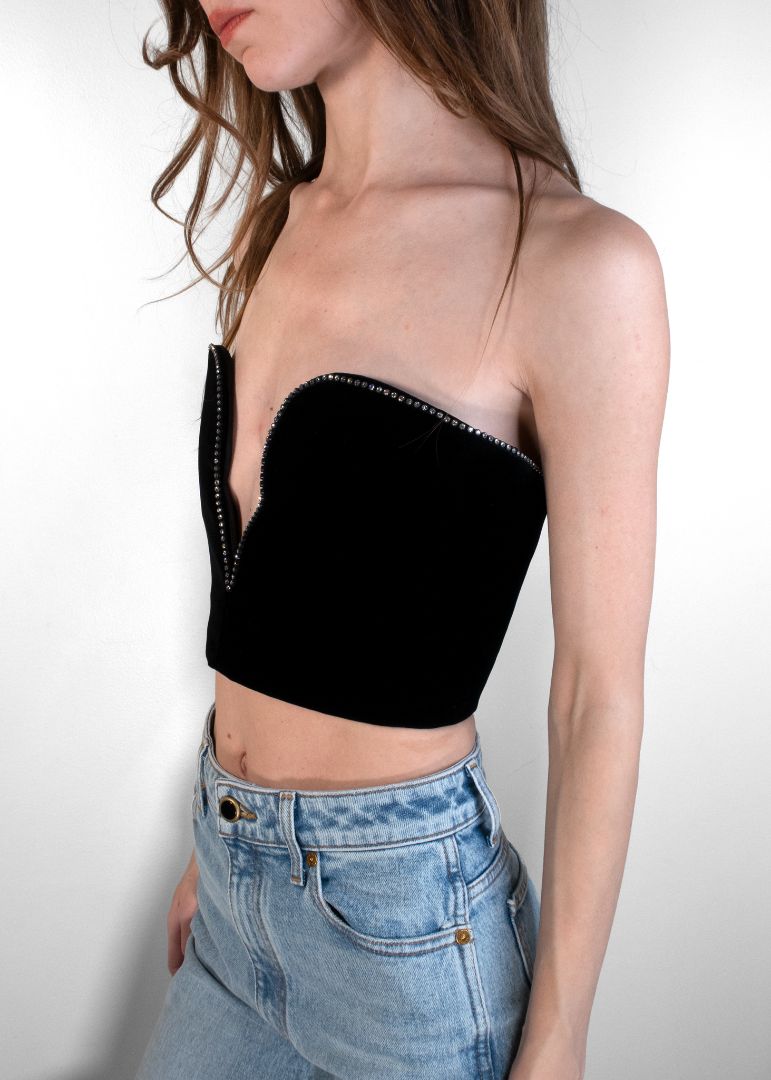 Saint Laurent Black Velvet Corset