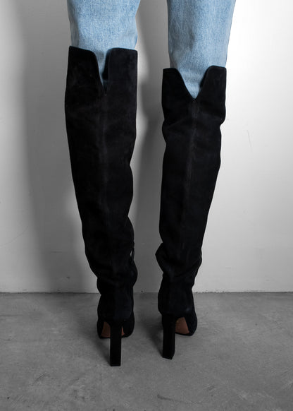 Aquazzura Black Knee High Boots