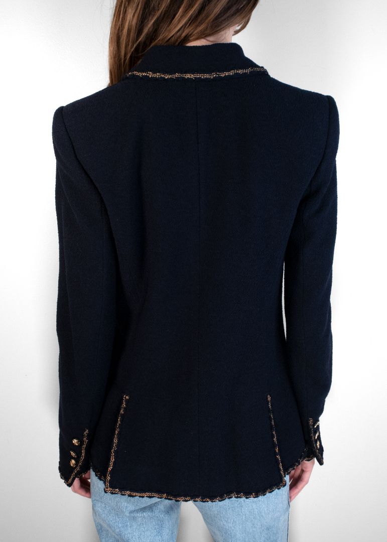 Chanel Navy Wool Vintage Blazer