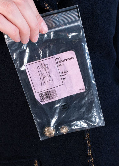 Chanel Navy Wool Vintage Blazer