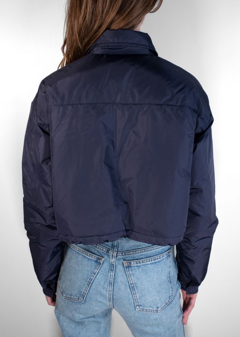 Miu Miu Navy Cropped Puffer Jacket