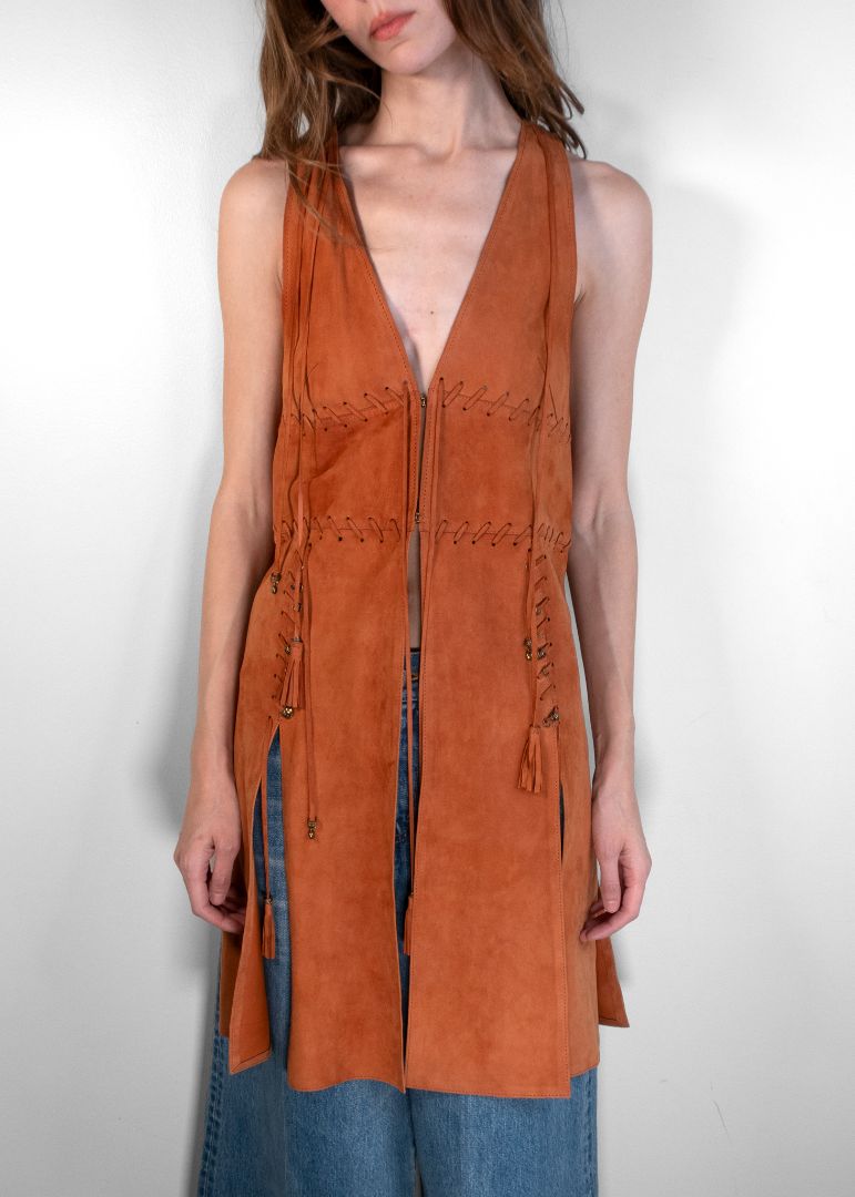 Chloe Brown Suede Fringe Vest