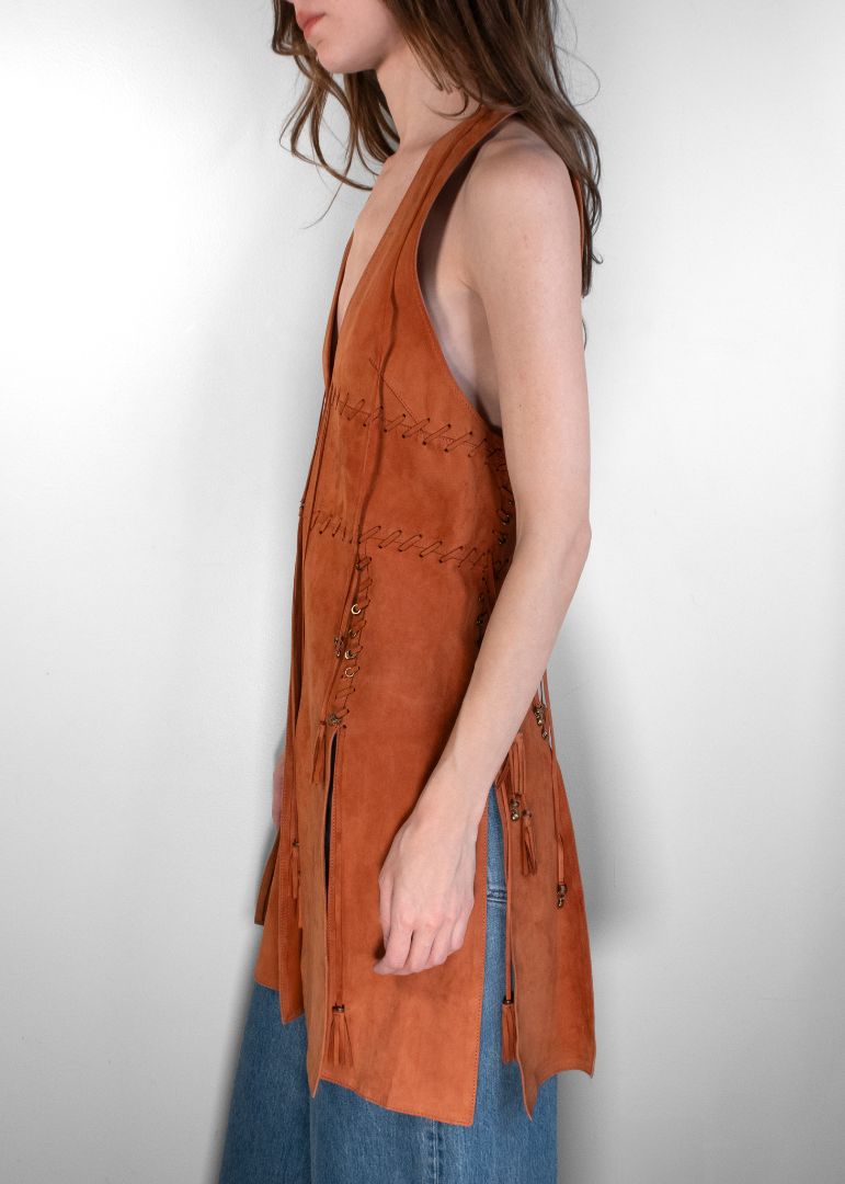 Chloe Brown Suede Fringe Vest