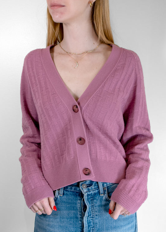 Hermès H Motif Pink Wool Cardigan