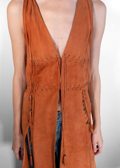 Chloe Brown Suede Fringe Vest