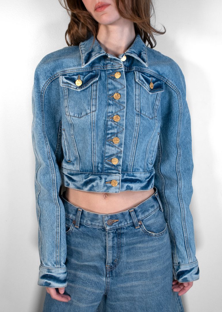 Schiaparelli Jean Jacket With Gold Buttons