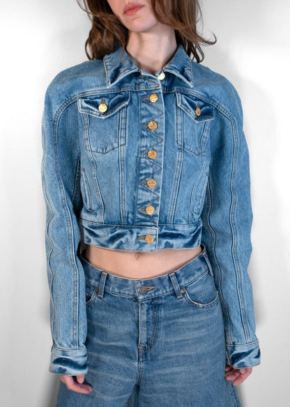 Schiaparelli Jean Jacket With Gold Buttons