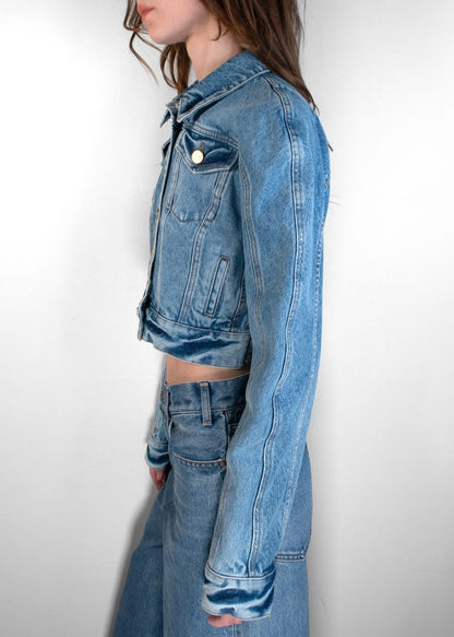 Schiaparelli Jean Jacket With Gold Buttons