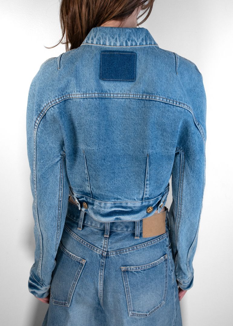 Schiaparelli Jean Jacket With Gold Buttons