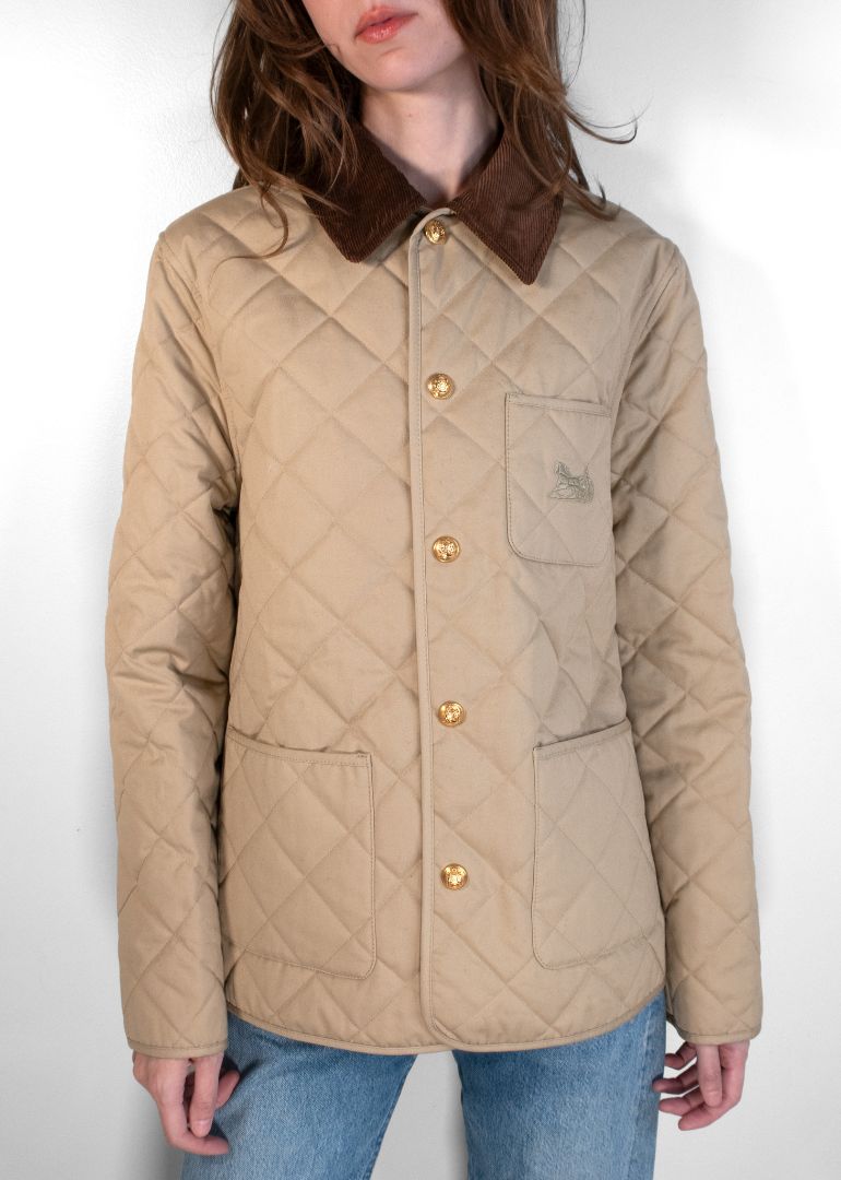 Celine Tan Quilted Barn Jacket