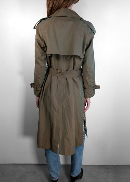 Burberry Green Crostwick Slit Trench Coat