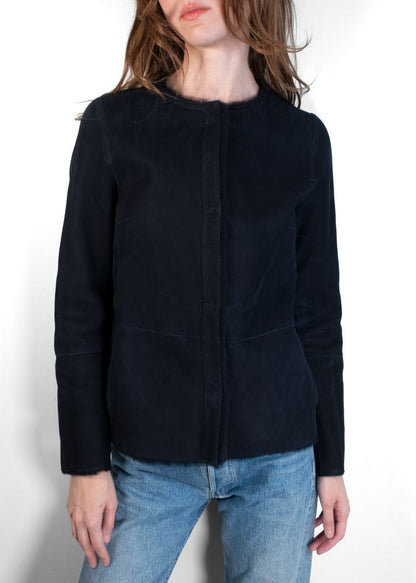Yves Salomon Navy Reversible Jacket
