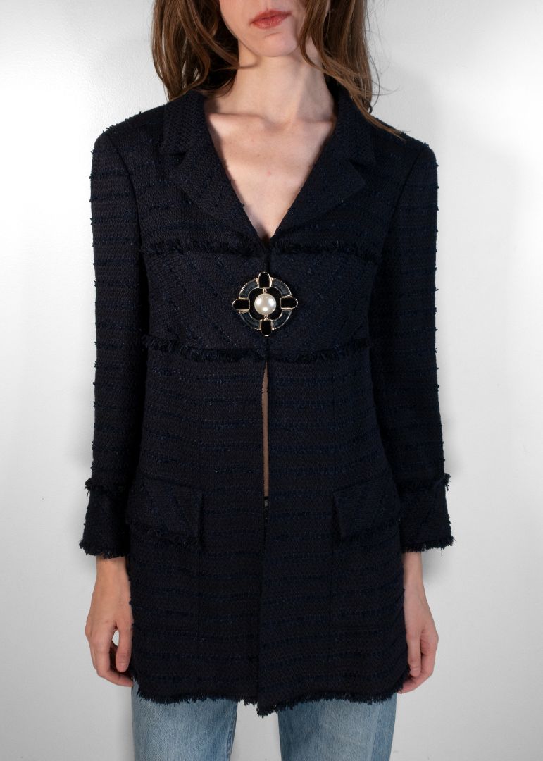 Chanel Navy Tweed Vintage Jacket