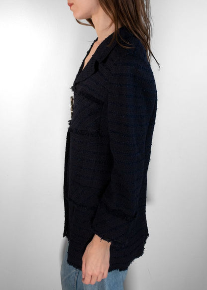 Chanel Navy Tweed Vintage Jacket