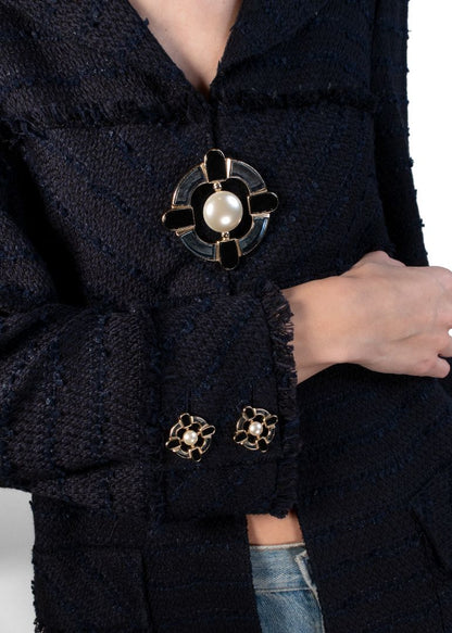 Chanel Navy Tweed Vintage Jacket