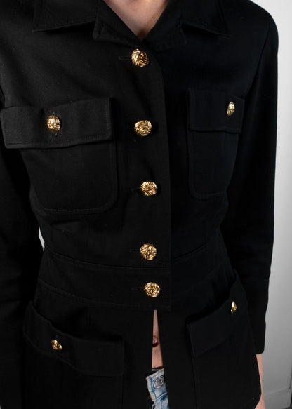 Chanel Black Blazer With Gold Buttons