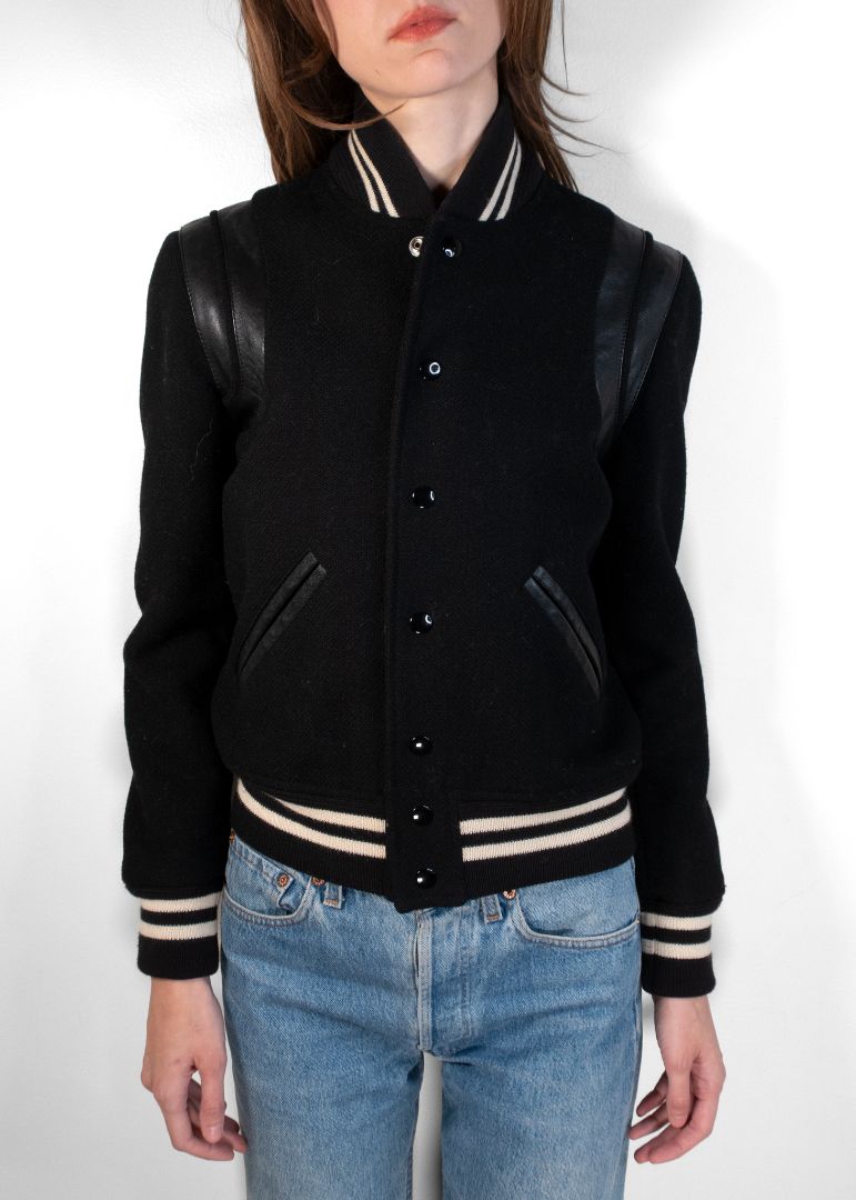 Saint Laurent Black Wool Teddy Jacket