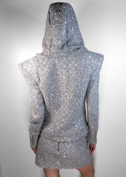 Balmain Sparkly Silver Tweed Set