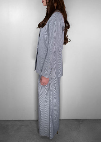 Chanel Navy And White Pinstripe Set