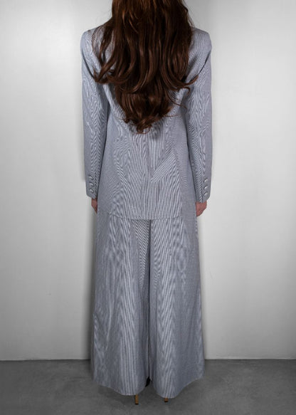 Chanel Navy And White Pinstripe Set