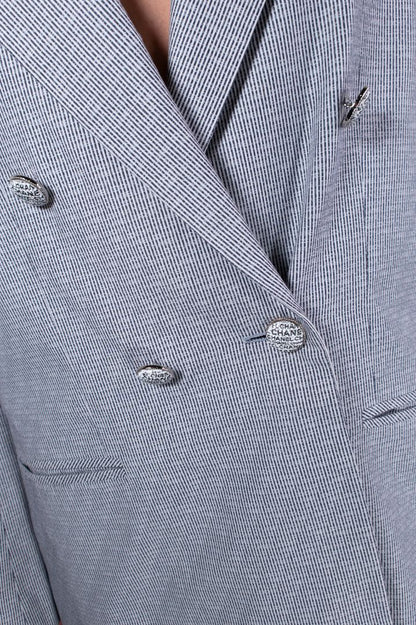 Chanel Navy And White Pinstripe Set